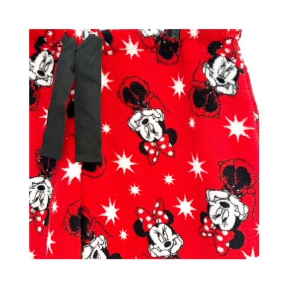 Women's DISNEY Plush Pant Minnie MEDIUM (8-10) NWT Red with B/W SOFT - Picture 3 of 5